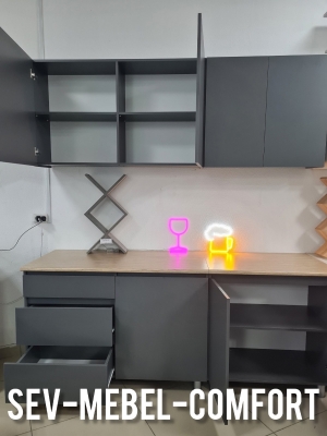 Кухня Атлант 2,0м графит ЛДСП